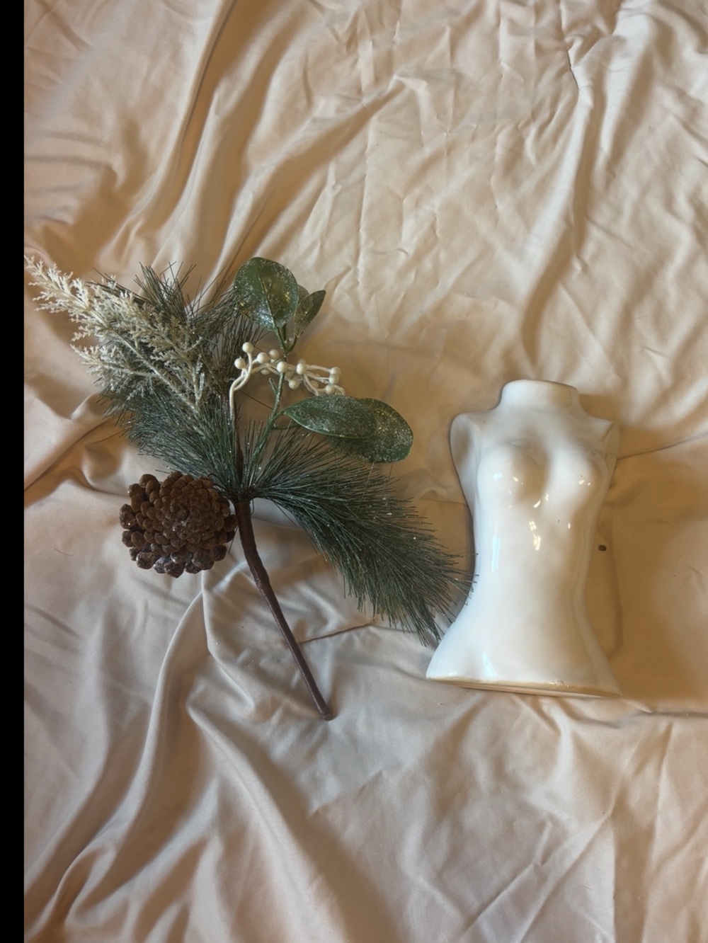 Brand New! White Ceramic Female Torso Accent Vase - Home Accents